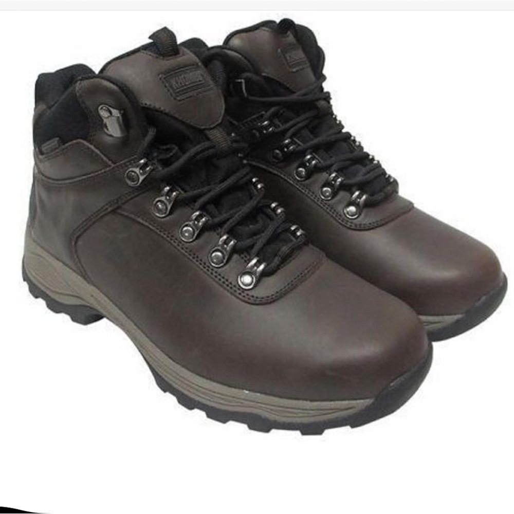 Khombu Brown Hiking Boots with Rugged Sole and Padded Collar men’s size 11